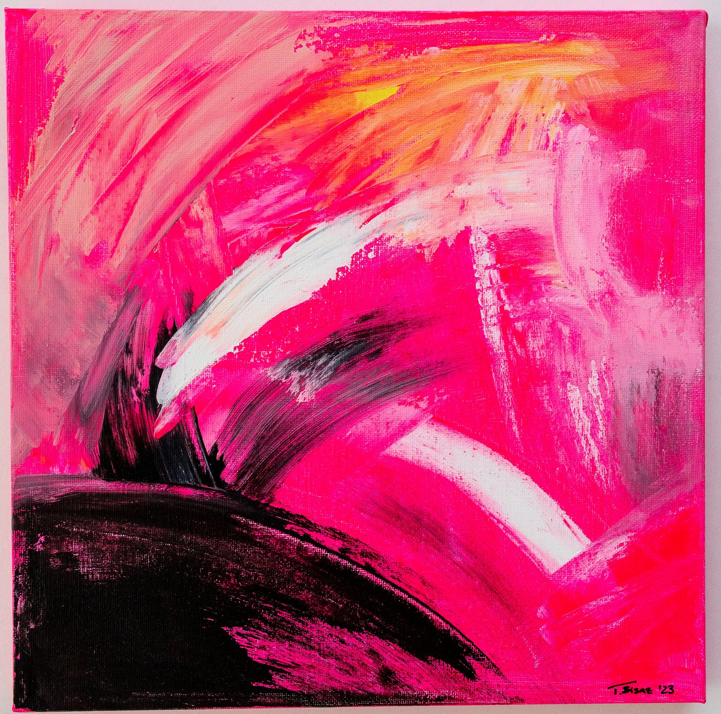 Original Abstract Painting, 30 x 30 cm - Tania Bisaz