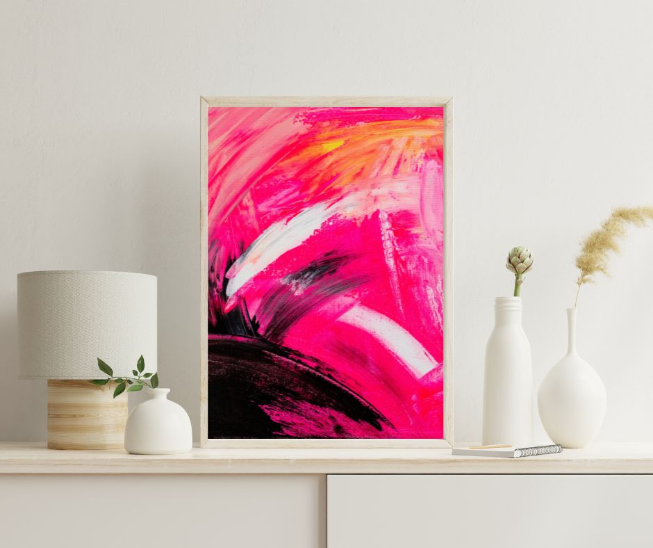 Pink Abstract Poster Print - Tania Bisaz