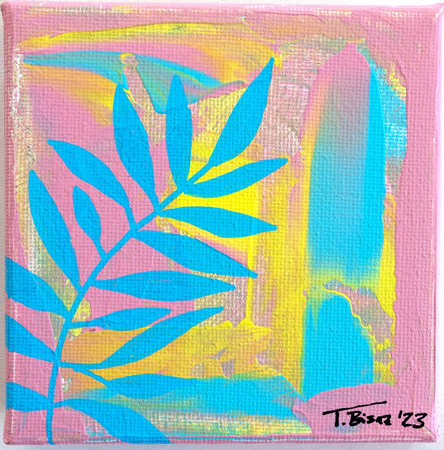 Original Abstract Painting, 10 x 10 cm - Tania Bisaz
