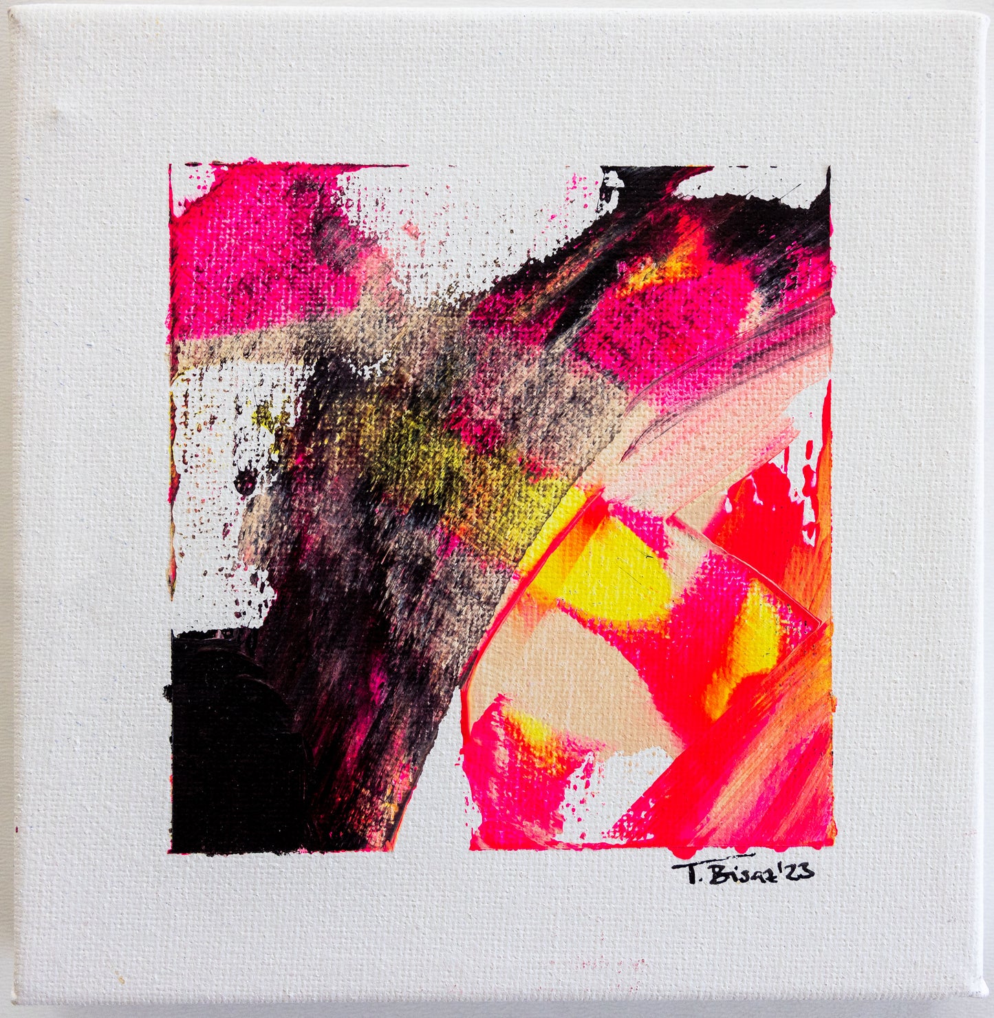 Set of 2 Original Abstract Paintings, 15 x 15 cm - Tania Bisaz