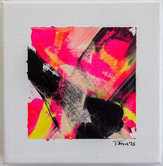 Set of 2 Original Abstract Paintings, 15 x 15 cm - Tania Bisaz