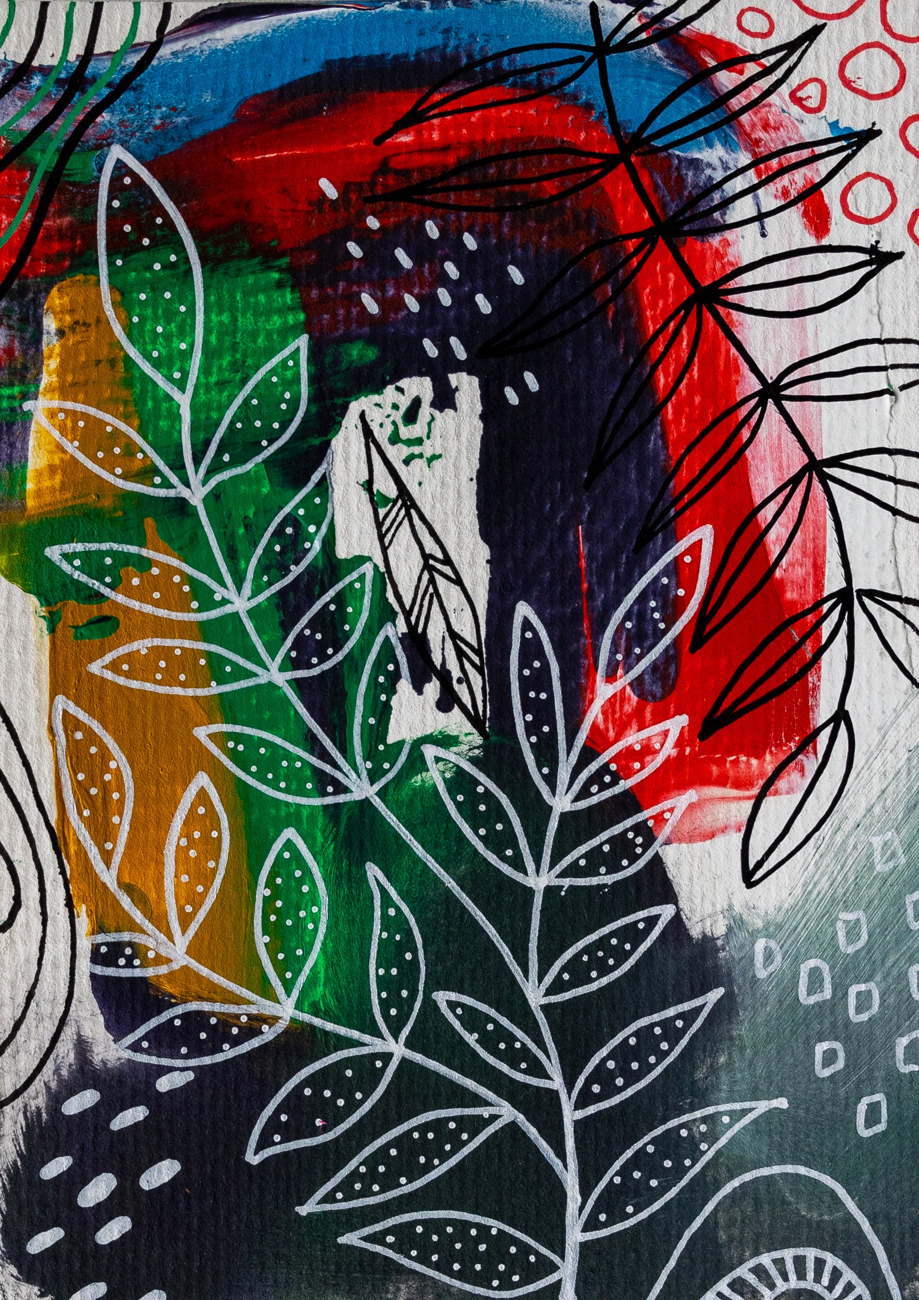 Set of 3 Original Abstract Paintings, Framed - Tania Bisaz