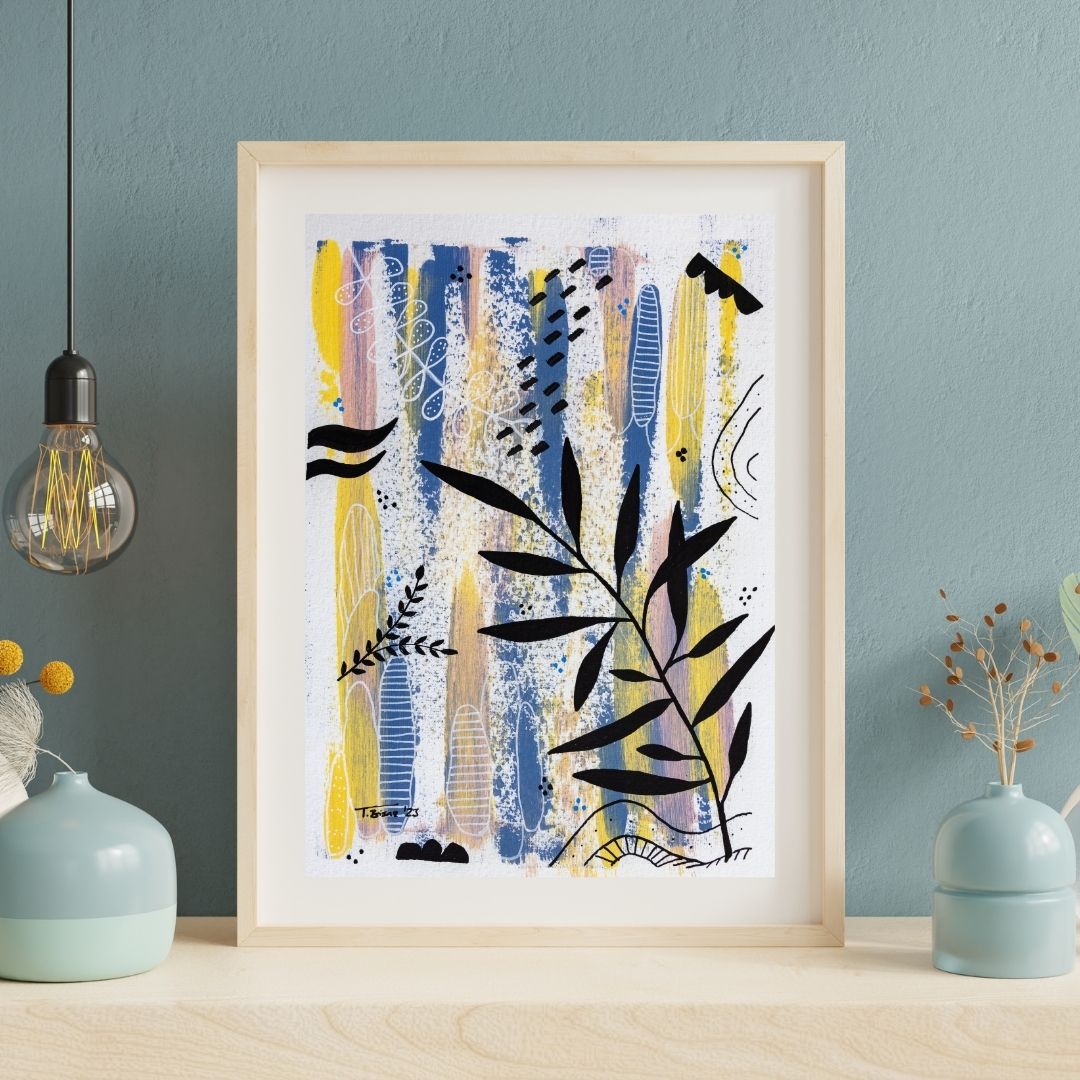Original Abstract Painting, 24 x 30 cm - Tania Bisaz