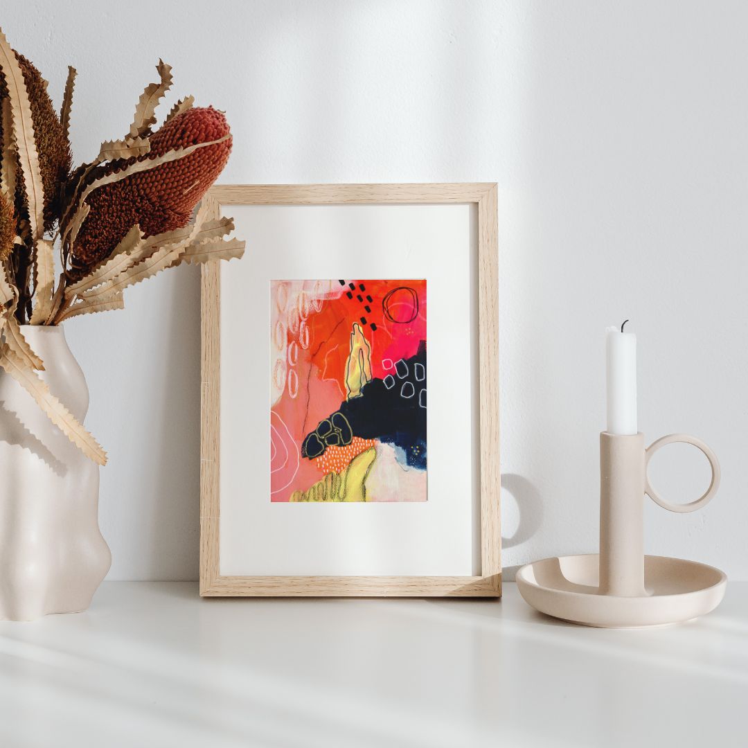 Into the Ember – Original Mixed Media Painting (A5)