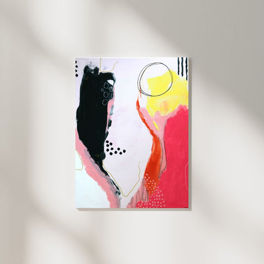 Original Mixed Media Painting, Golden Horizon, 50 x 60 cm, #01 - Tania Bisaz