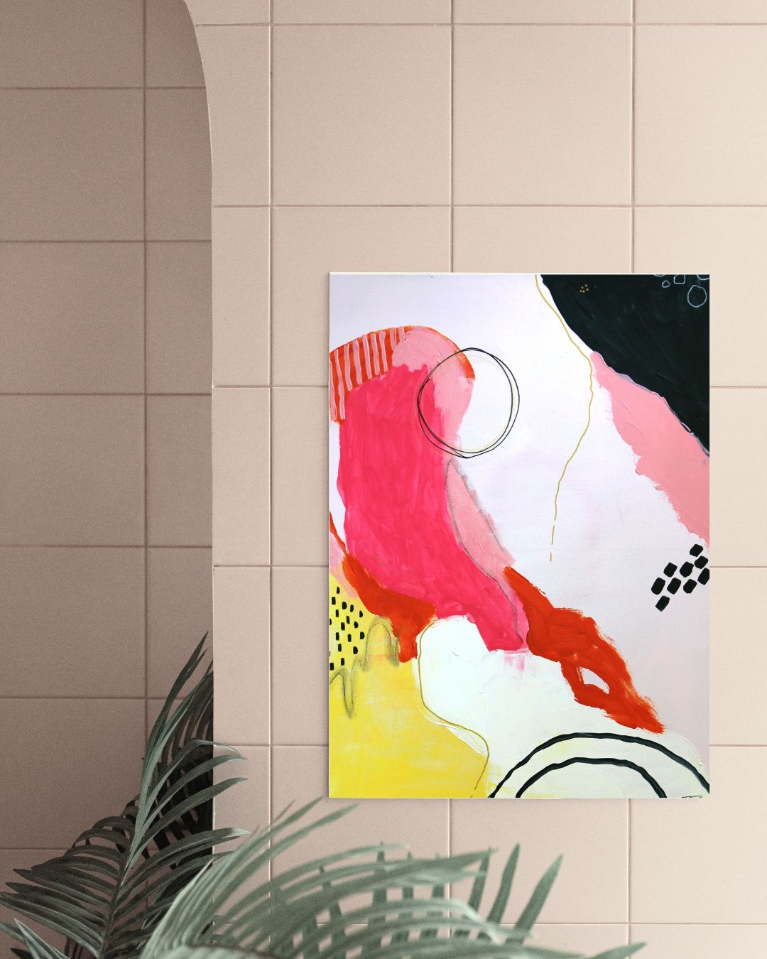 Original Mixed Media Painting, Golden Horizon, 50 x 60 cm, #02 - Tania Bisaz