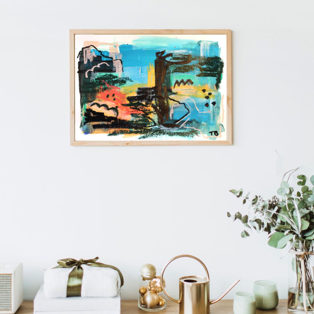 Coastal Memory – A4 Original Painting (Mixed Media on Paper)