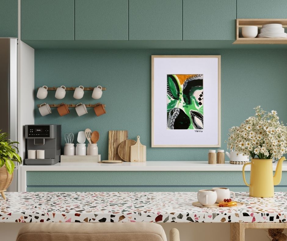 Verdant Echo – A6 Original Painting (Mounted in A5 Passepartout)