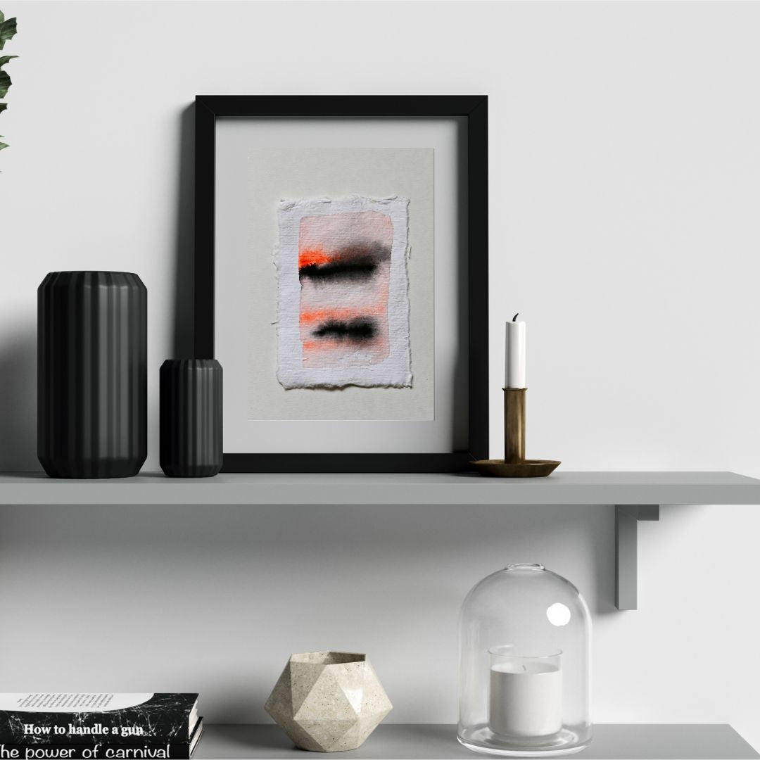 Neon Silence – Set of 3 Mini Paintings (Acrylic Ink on Japan Paper)