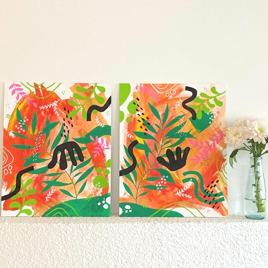 Original Abstract Painting, 24 x 30 cm - Tania Bisaz