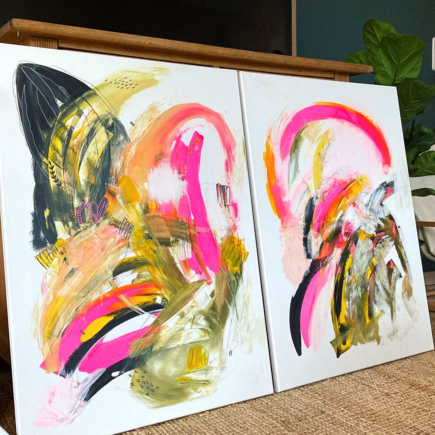 Original Abstract Painting, 60 x 80 cm - Tania Bisaz