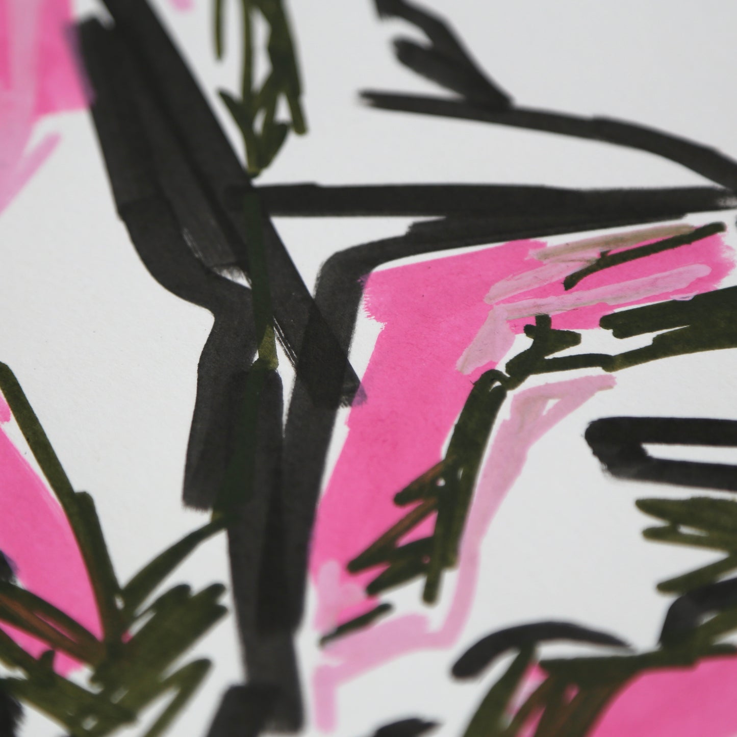 Neon Peaks - A4 Original Painting (Acrylic Marker on Paper)