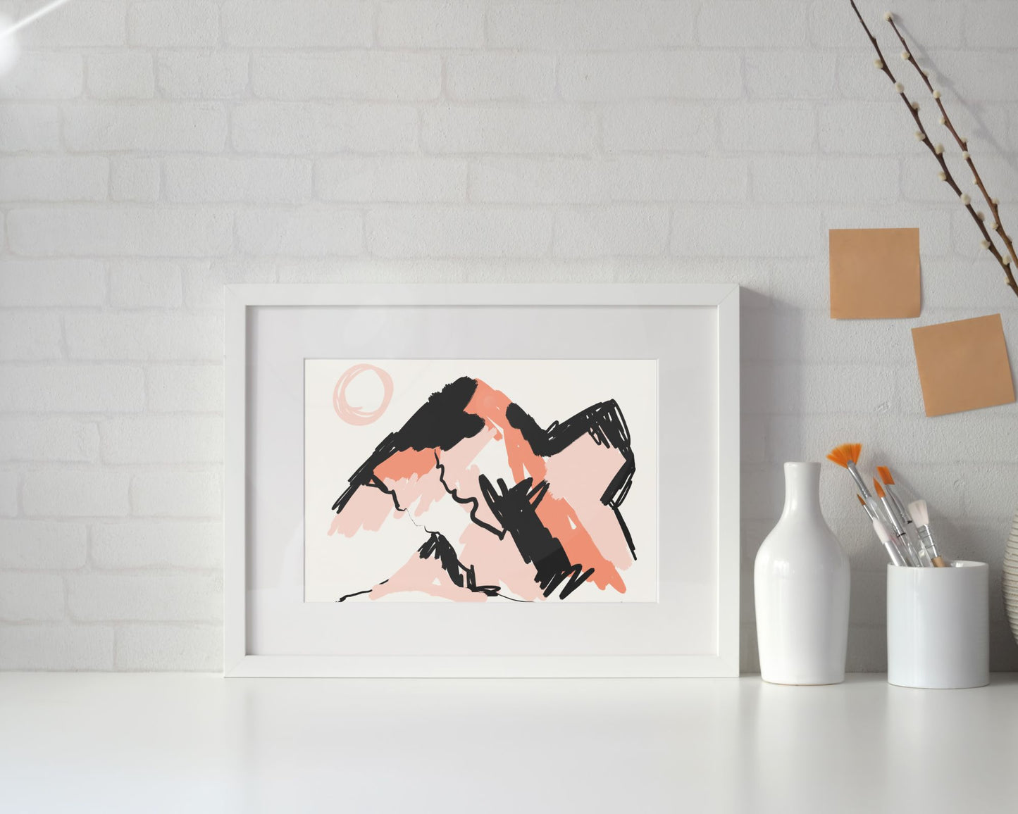 Abstract Mountains Art Poster Print - Tania Bisaz
