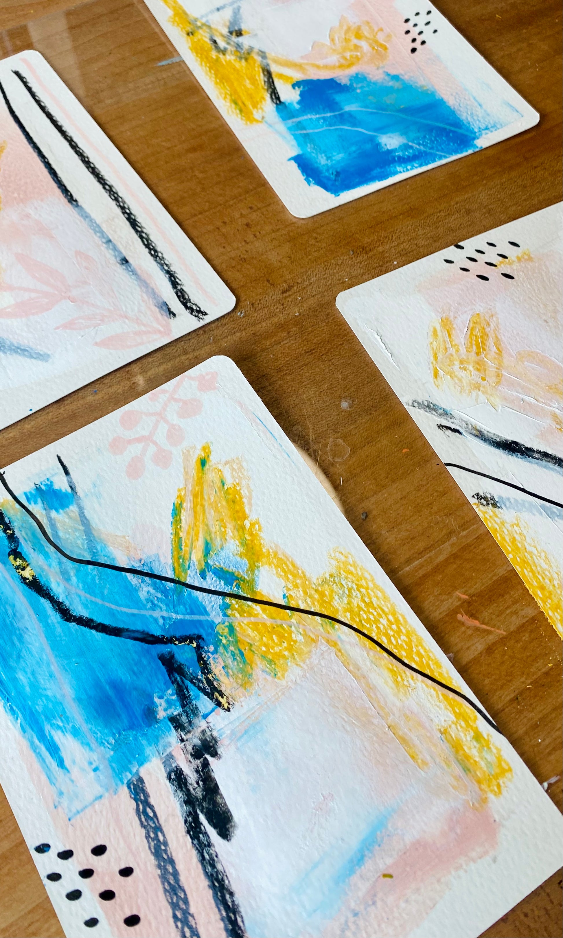 Mini Originals – Set of 4 Hand-Painted Greeting Cards - Tania Bisaz