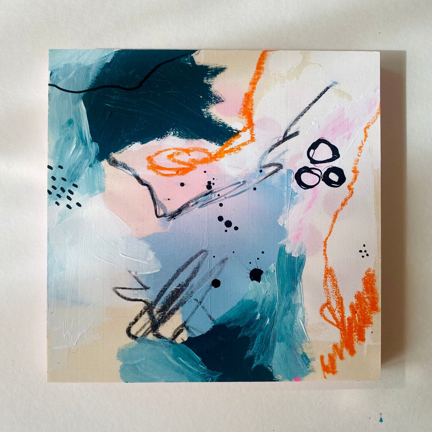 Abstract painting on a white wall