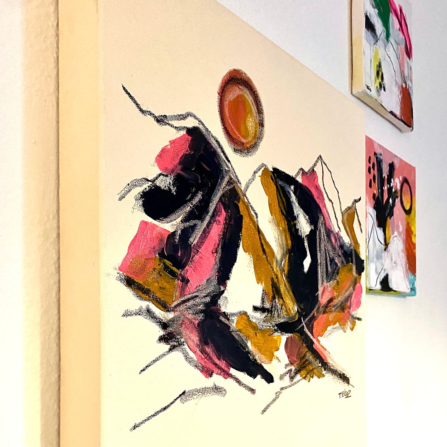 Original Abstract Mountains Painting, 40 x 40 cm - Tania Bisaz