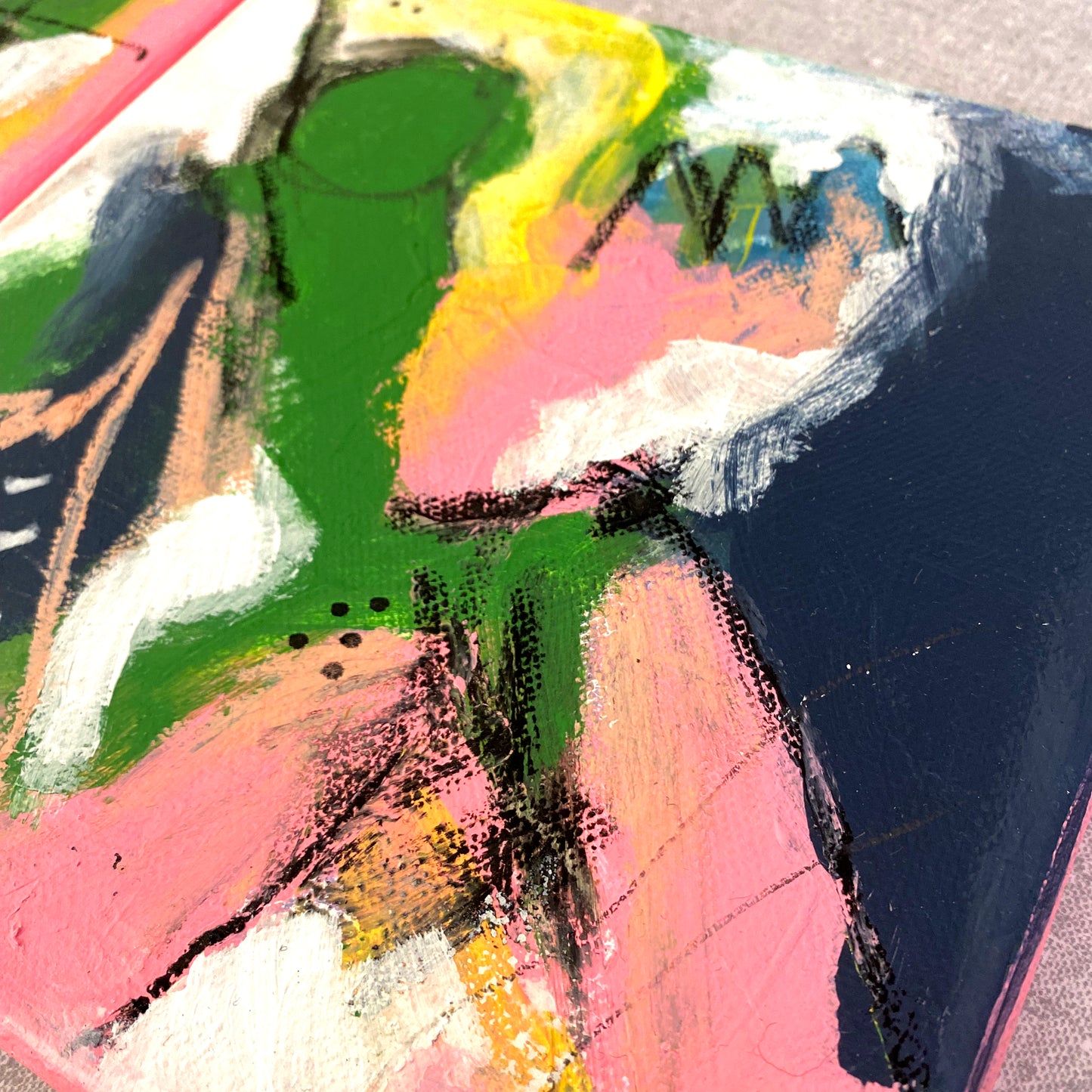 Original Abstract Mixed Media Painting, Botanical Echo, 20 x 20 cm #03 - Tania Bisaz