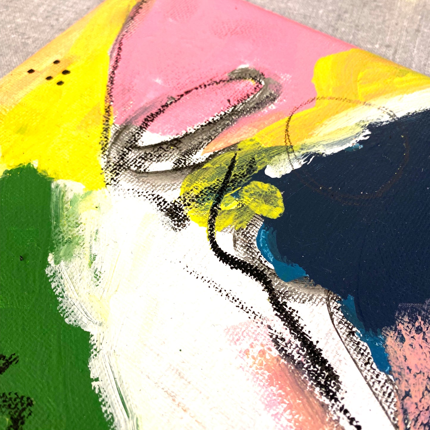 Original Abstract Mixed Media Painting, Botanical Echo, 20 x 20 cm #04 - Tania Bisaz