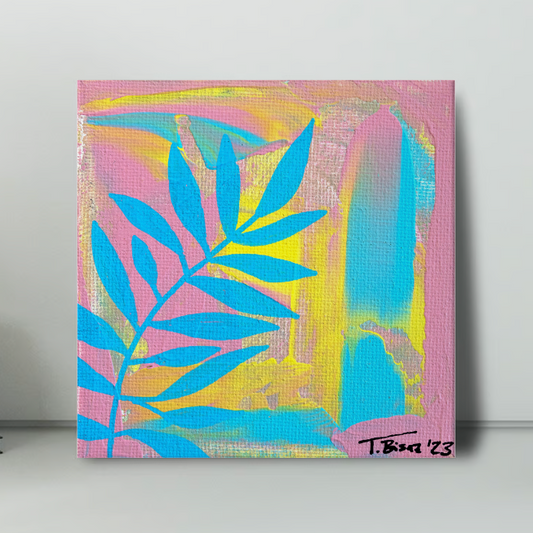 Original Abstract Painting, 10 x 10 cm - Tania Bisaz