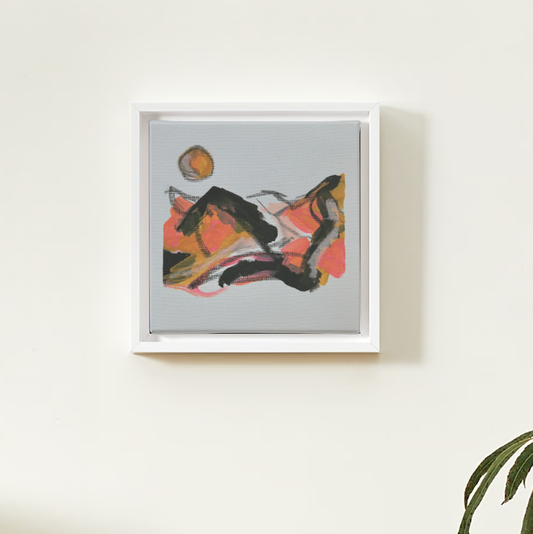 Original Abstract Mountains Painting, 20 x 20 cm - Tania Bisaz