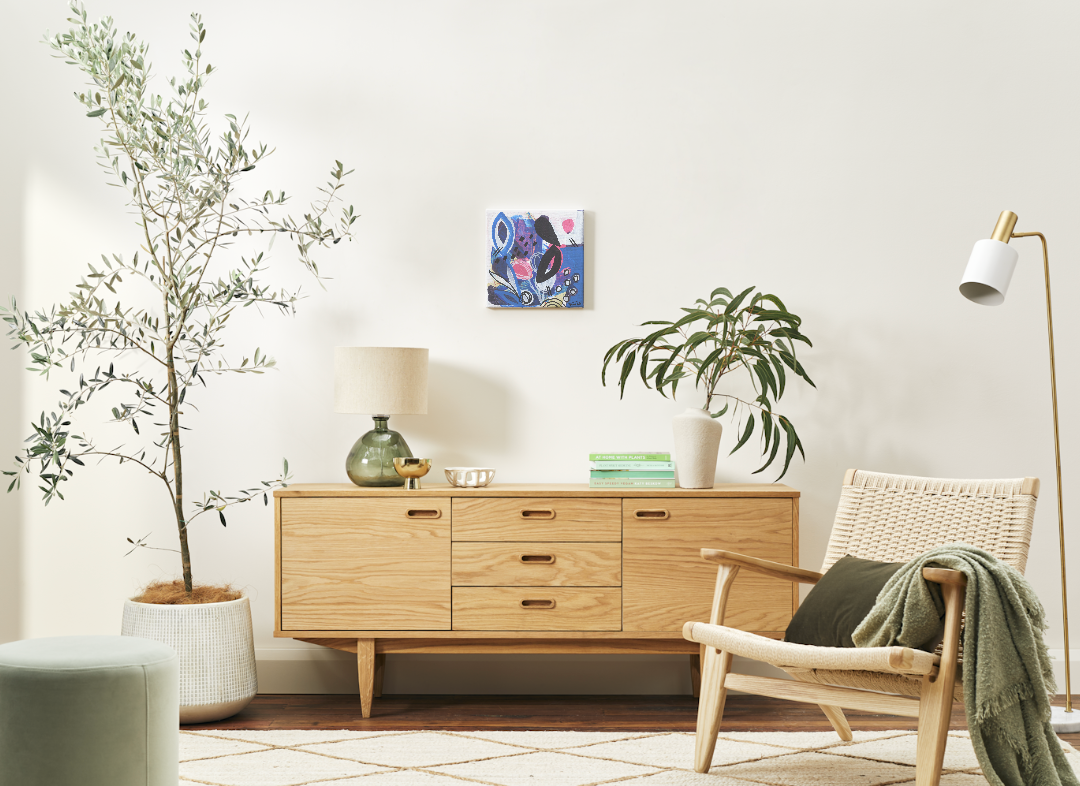 Original Abstract Painting, Midnight Bloom, 15 x 15 cm - Tania Bisaz