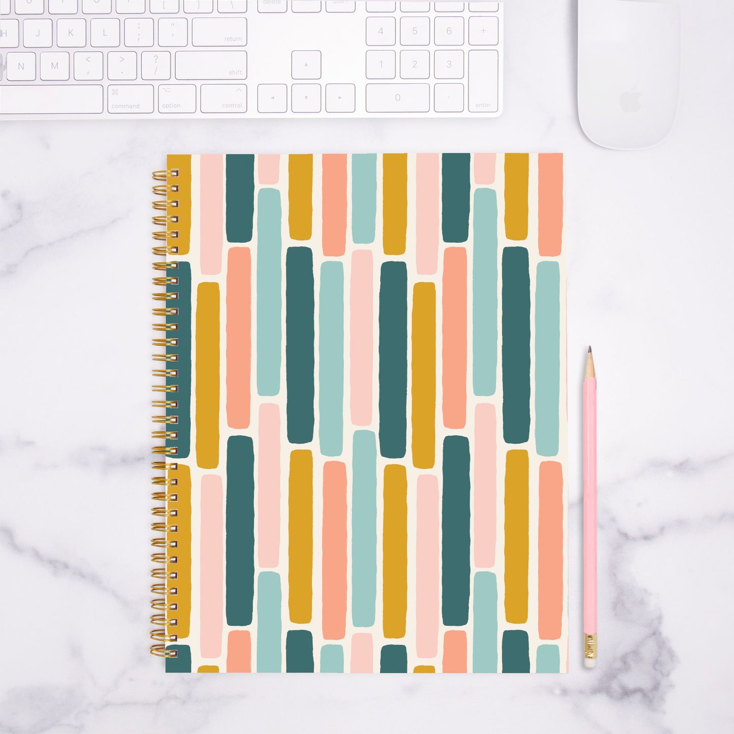 Linear Spiral Notebook – Large Hardcover 8.5" x 11"