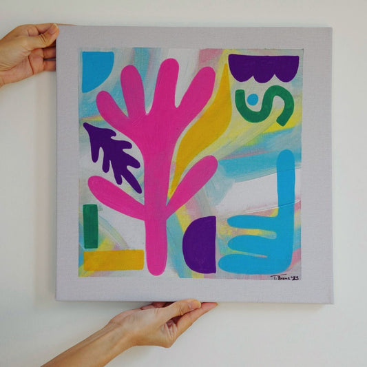 Original Abstract Painting, 25.5 x 25.5 cm - Tania Bisaz