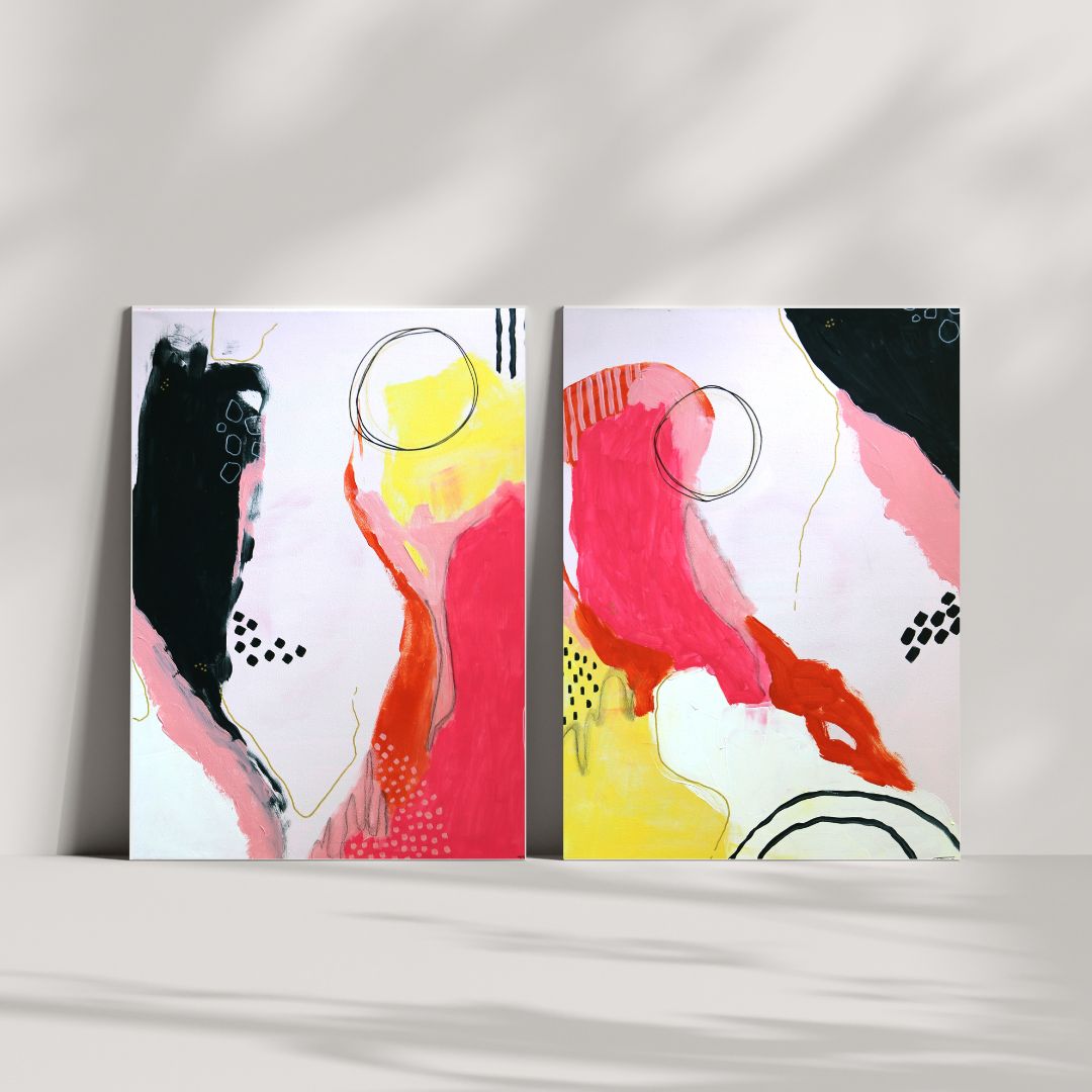 Original Mixed Media Painting, Golden Horizon, 50 x 60 cm, #02 - Tania Bisaz