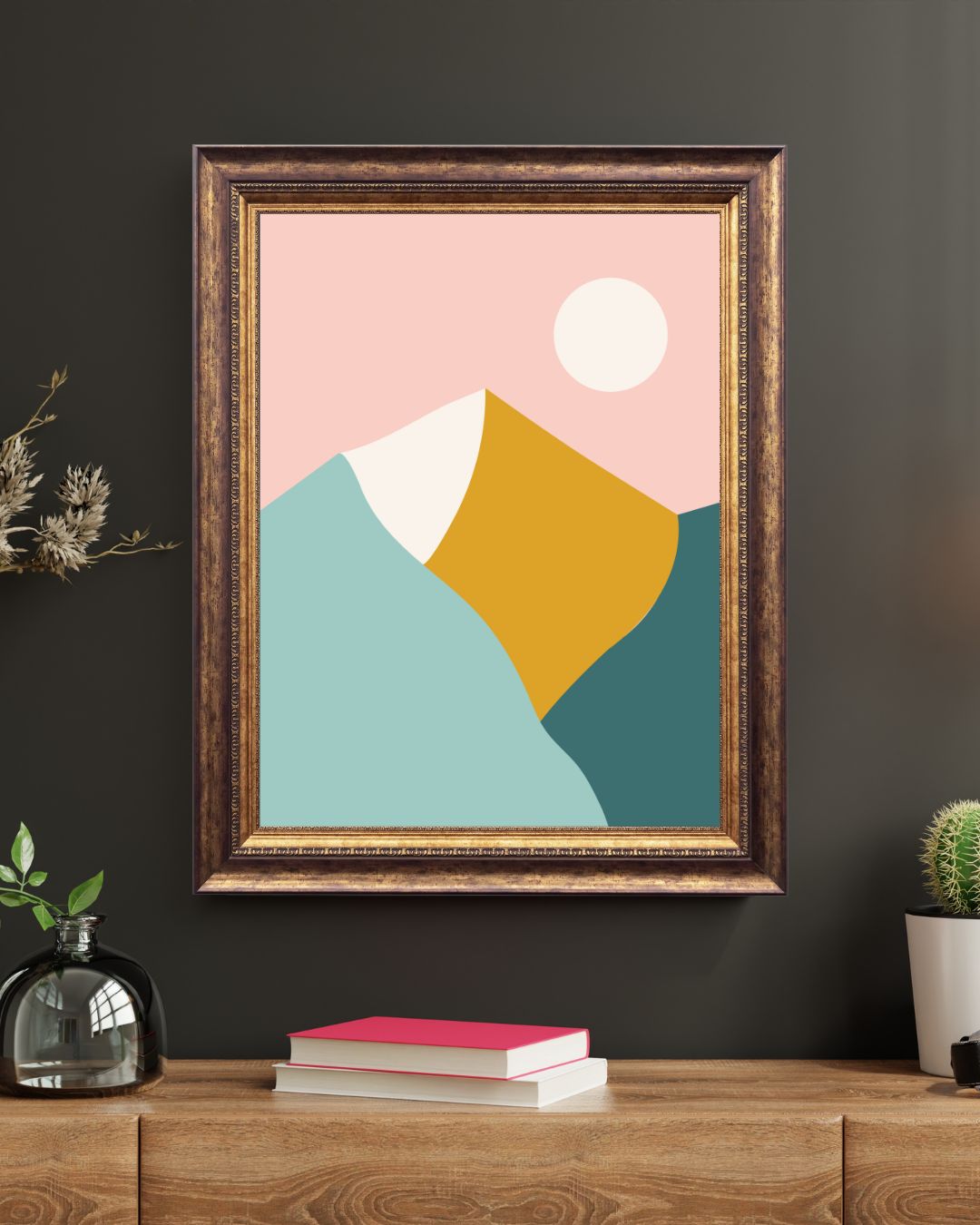 Lake Como Mountain Digital Art Poster Print