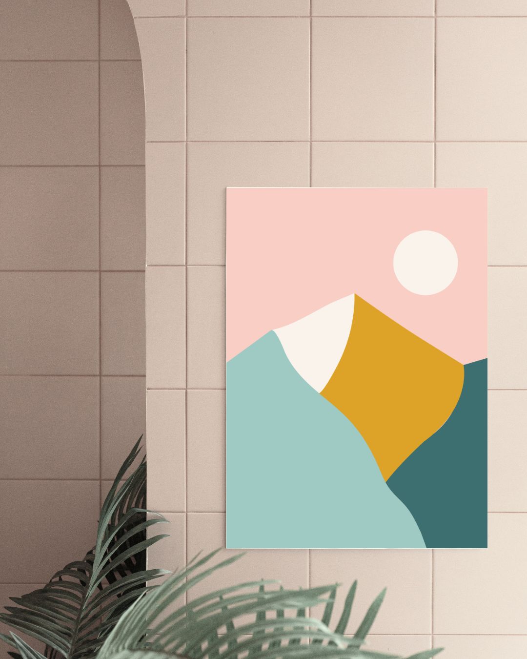 Lake Como Mountain Digital Art Poster Print