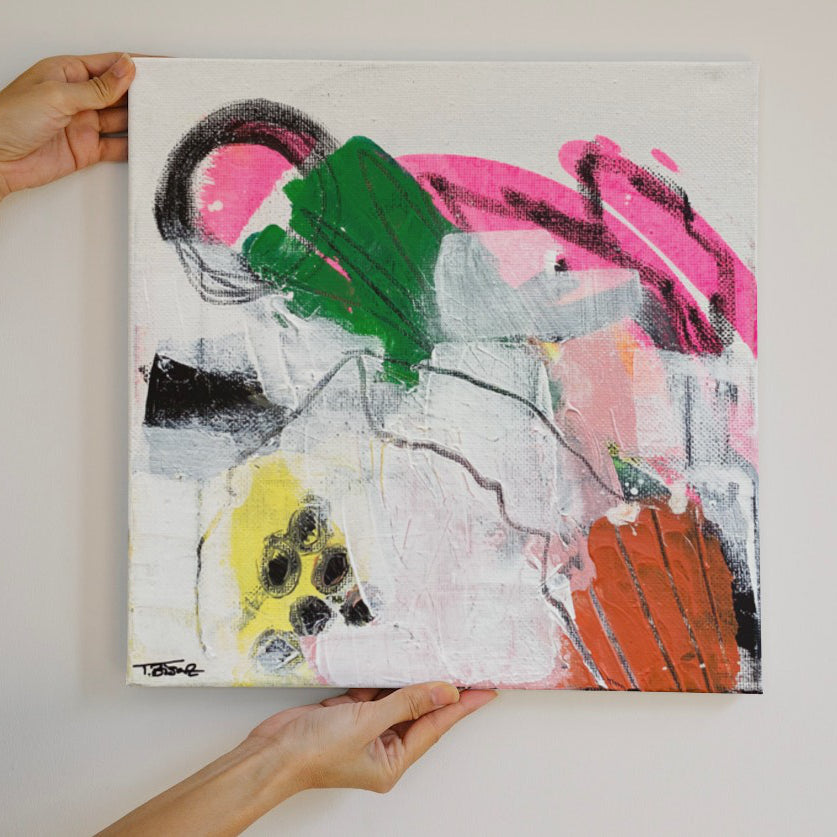 Original Abstract Painting, 20 x 20 cm - Tania Bisaz
