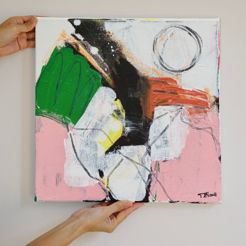 Original Abstract Painting, 20 x 20 cm - Tania Bisaz