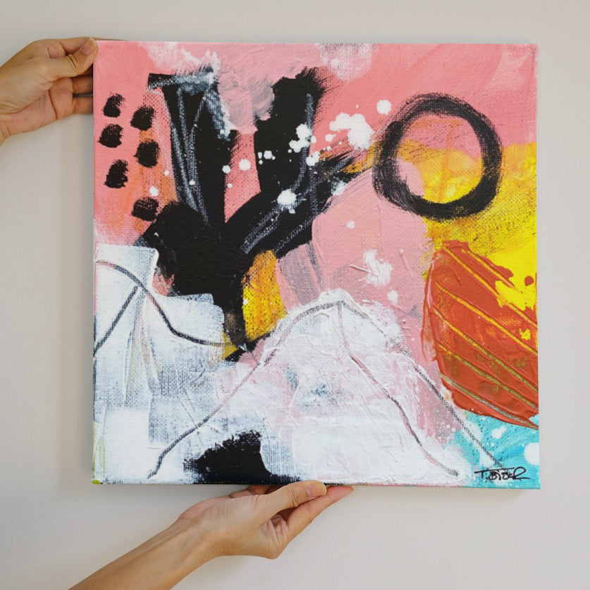 Original Abstract Painting, 20 x 20 cm - Tania Bisaz