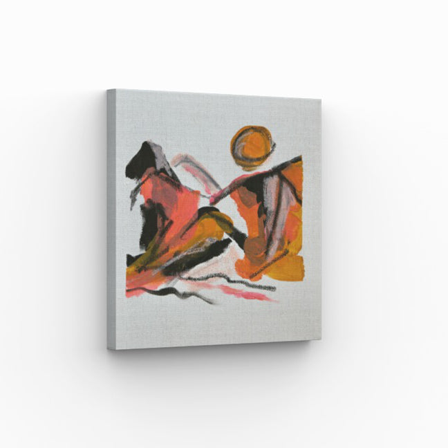 Original Abstract Mountains Painting, 20 x 20 cm - Tania Bisaz