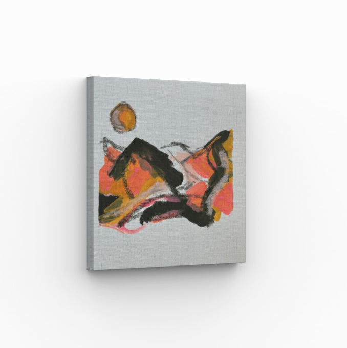 Original Abstract Mountains Painting, 20 x 20 cm - Tania Bisaz