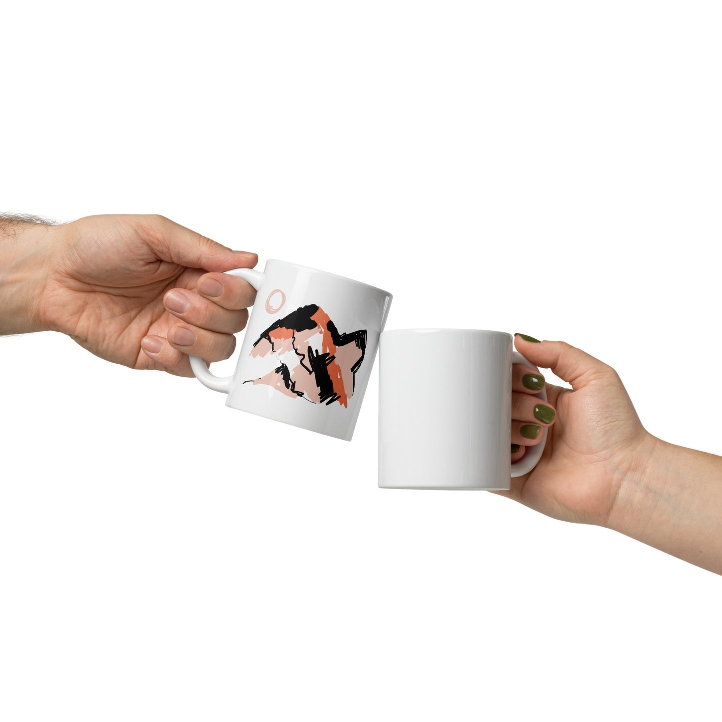 White glossy mug, Abstract Mountains - Tania Bisaz