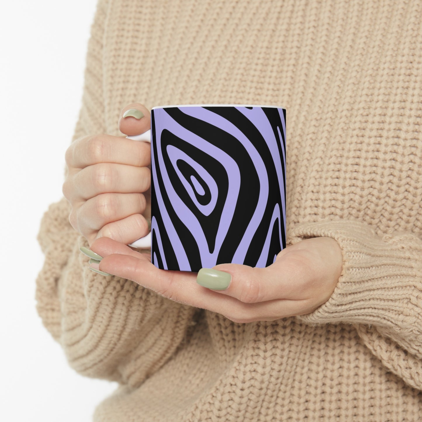 Ceramic Mug 11oz, Purple Zebra