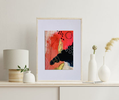 Into the Ember – Original Mixed Media Painting (A5)