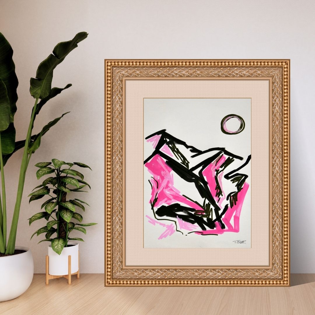 Neon Peaks - A4 Original Painting (Acrylic Marker on Paper)