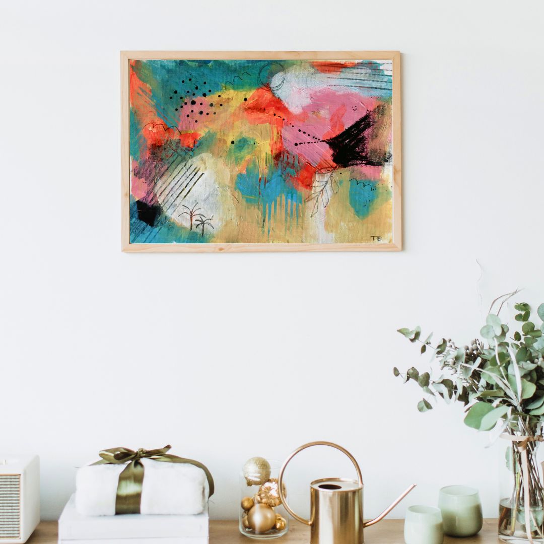 Fields of Colour – A4 Original Painting on Canvas Paper