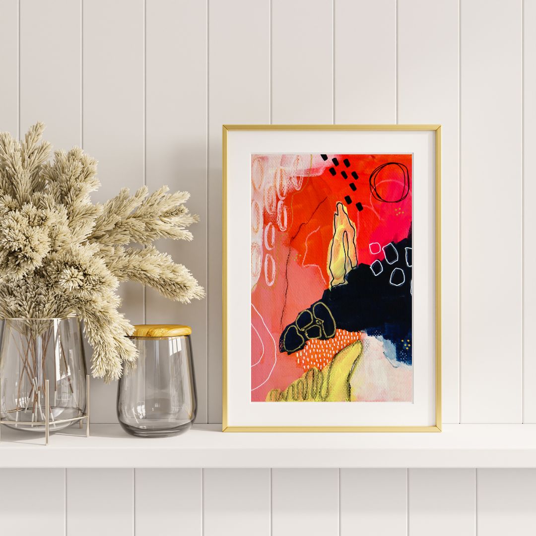 Into the Ember – Original Mixed Media Painting (A5)