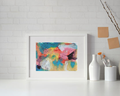 Fields of Colour – A4 Original Painting on Canvas Paper