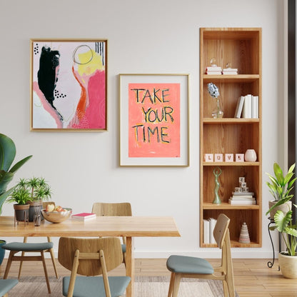 Original Mixed Media Painting, Golden Horizon, 50 x 60 cm, #01