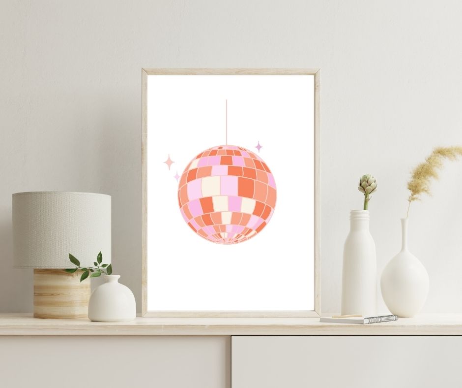 Disco Girl Digital Art Poster Print