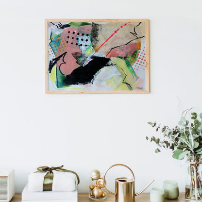 Electric Daydream – A4 Original Painting (Mixed Media on Paper)