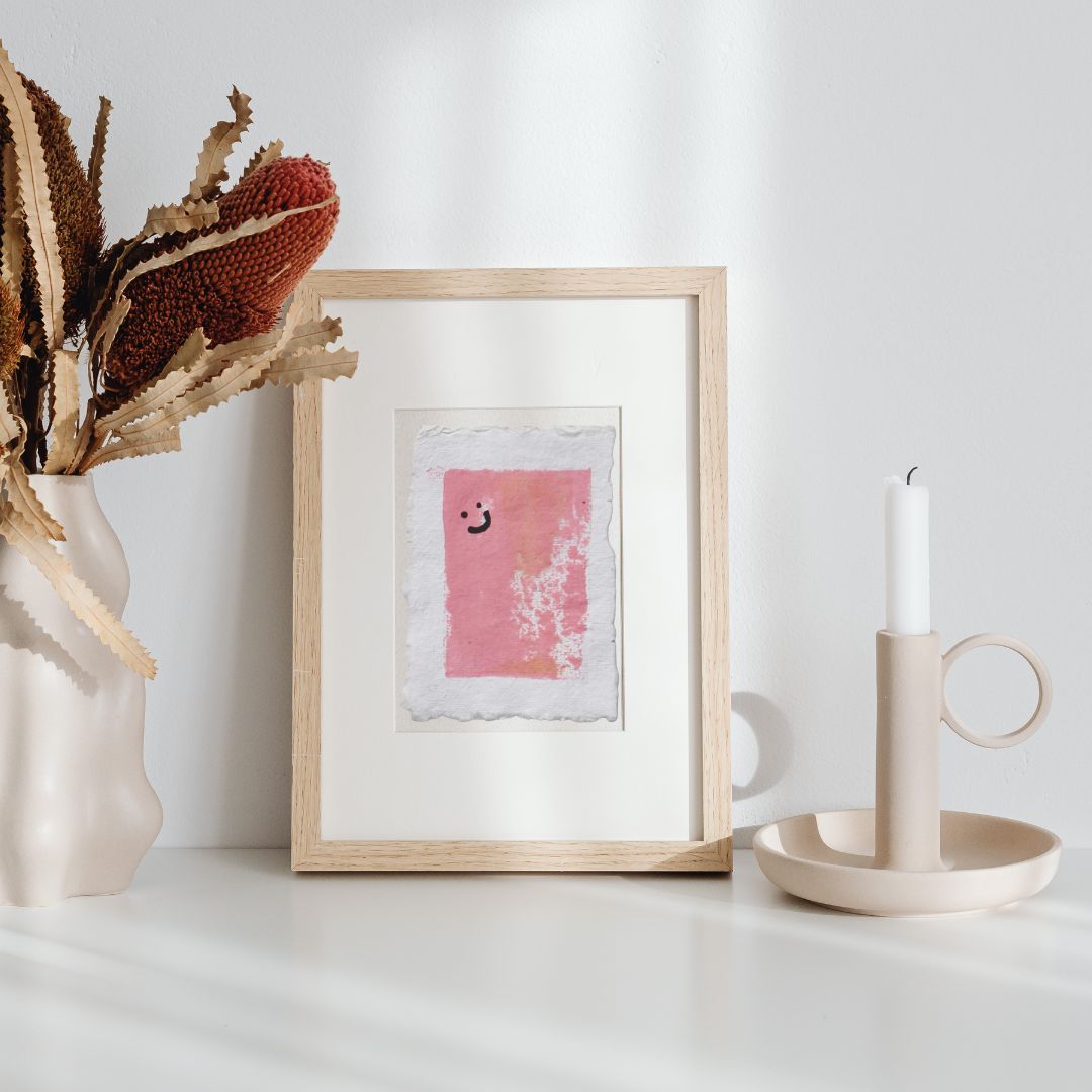 Smileys – Set of 2 Mini Paintings (Acrylic Ink on Japan Paper)