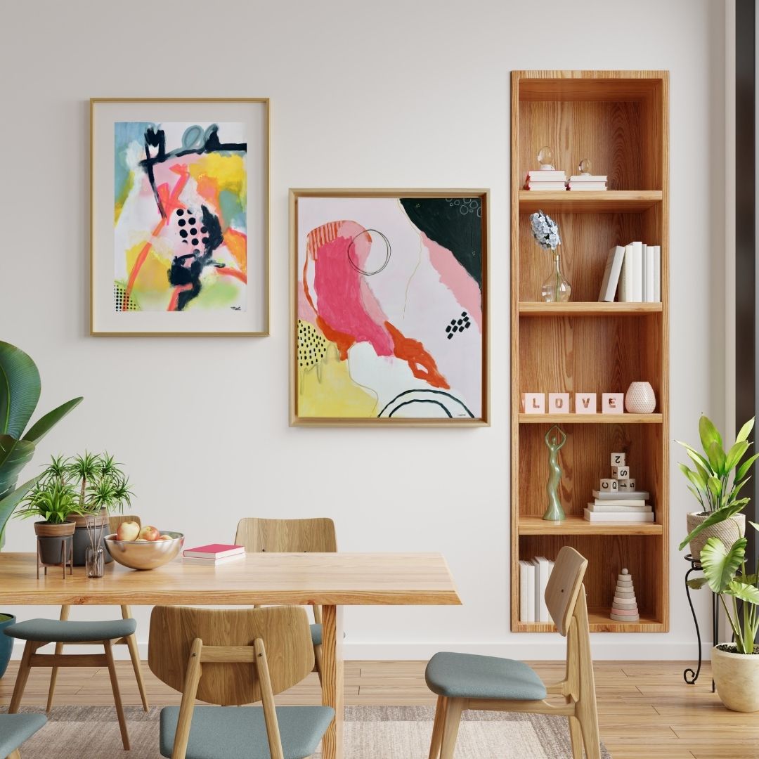 Original Mixed Media Painting, Golden Horizon, 50 x 60 cm, #02