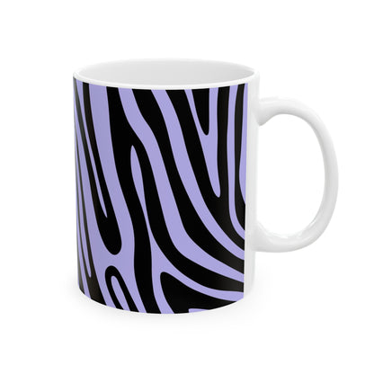 Ceramic Mug 11oz, Purple Zebra