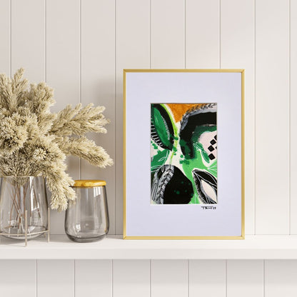 Verdant Echo – A6 Original Painting (Mounted in A5 Passepartout)