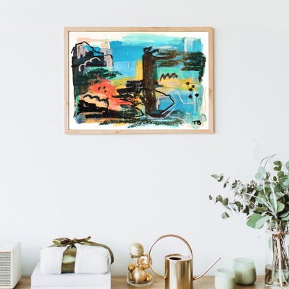 Coastal Memory – A4 Original Painting (Mixed Media on Paper)